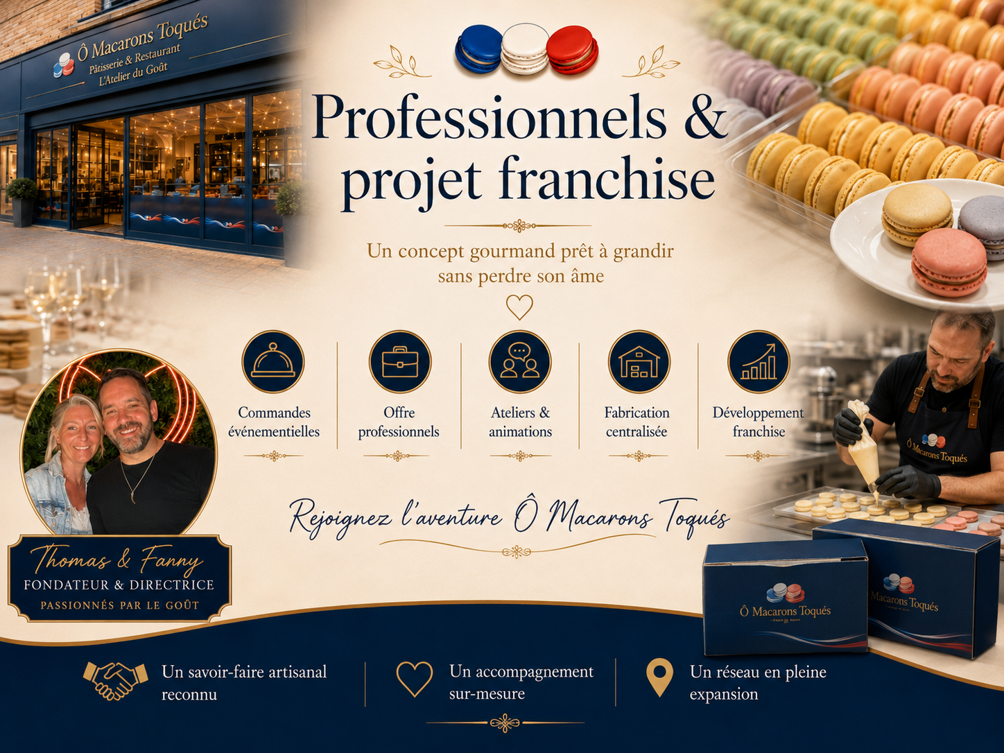 Professionnels et projet franchise Ô Macarons Toqués
